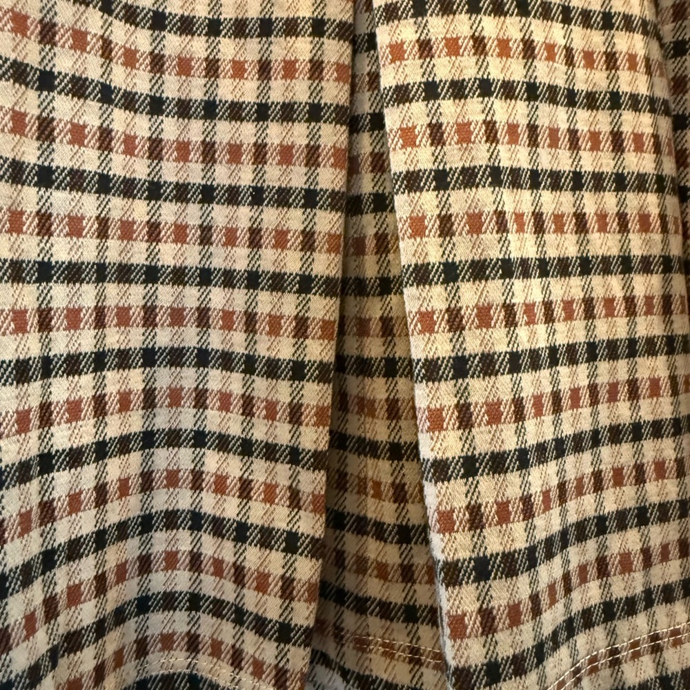 Max Studio Checkered A-Line Skirt in Tan and Black - Picture 6 of 6